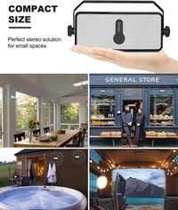 Inwa MZ511 Bluetooth Kültéri Hangszóró Szett - IPX5 Vízálló, Falra Szerelhető, 20W, Szinkronizálható, Mobil és Echo Dot Kompatibilis (2 db) 4