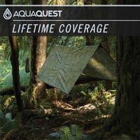 AquaQuest Safari Vízhatlan Sátorponyva - Könnyű SilNylon Túlázó Menedék 3x3m - Terepszínű Kempingponyva Hátizsákos Túrázáshoz 6
