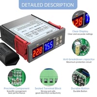 RUIZHI digitális hőmérséklet- és páratartalom-szabályozó termosztát, 110-220V 2