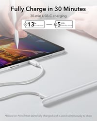 ESR iPad Ceruza 2018-2025 Modellekhez - Dőlésérzékelős Digitális Toll Tenyérfelismeréssel, iPad 11/10/Air/Pro/Mini Kompatibilis, Fehér 5