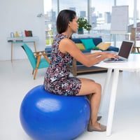 Flintronic 65cm-es kék fitneszlabda - Pilates, terhestorna, ülőlabda, egyensúlyozás (pumpával, használati útmutatóval) 7