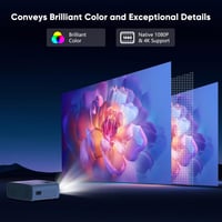 AKATUO 4K Támogatott Hordozható Projektor, Natív 1080P Felbontás, 15000L Fényerő, 5G WiFi, Bluetooth 5.2, 50% Zoom, Otthoni Mozi és Kültéri  2
