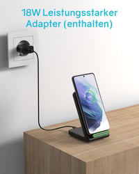 Samsung és iPhone vezeték nélküli töltő, 2 db fekete Qi indukciós állvány 2