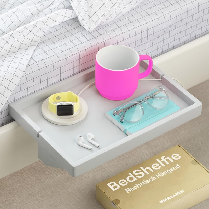 BedShelfie Emeletes Ágy Polc - Fehér Fa Éjjeliszekrény Kollégistáknak