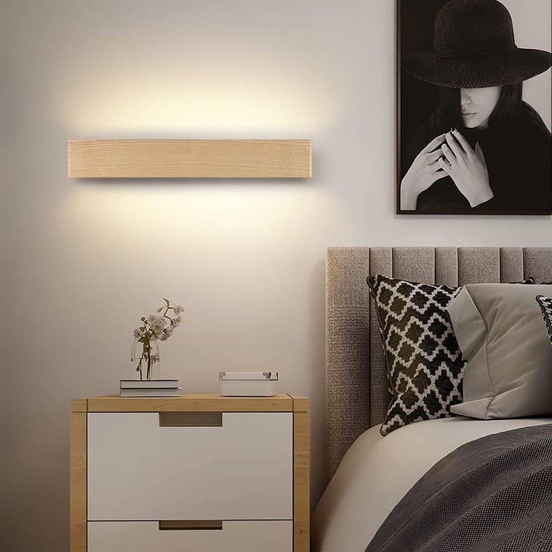 Martll Fa LED Fali Lámpa 52cm - Meleg Fehér Beltéri Világítás Nappaliba, Hálószobába, Folyosóra és Lépcsőhöz - Modern Téglalap Dizájn