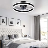 EIDISUNY Modern LED Mennyezeti Ventilátor Távirányítóval - 60W Fekete Lámpa 3 Színhőmérséklettel, Csendes Működés Nappaliba, Hálószobába 5