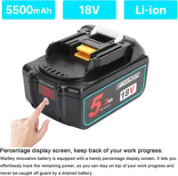 Makita 18V 5.5Ah akkumulátor - 2db BL1850B kompatibilis csereakku 4