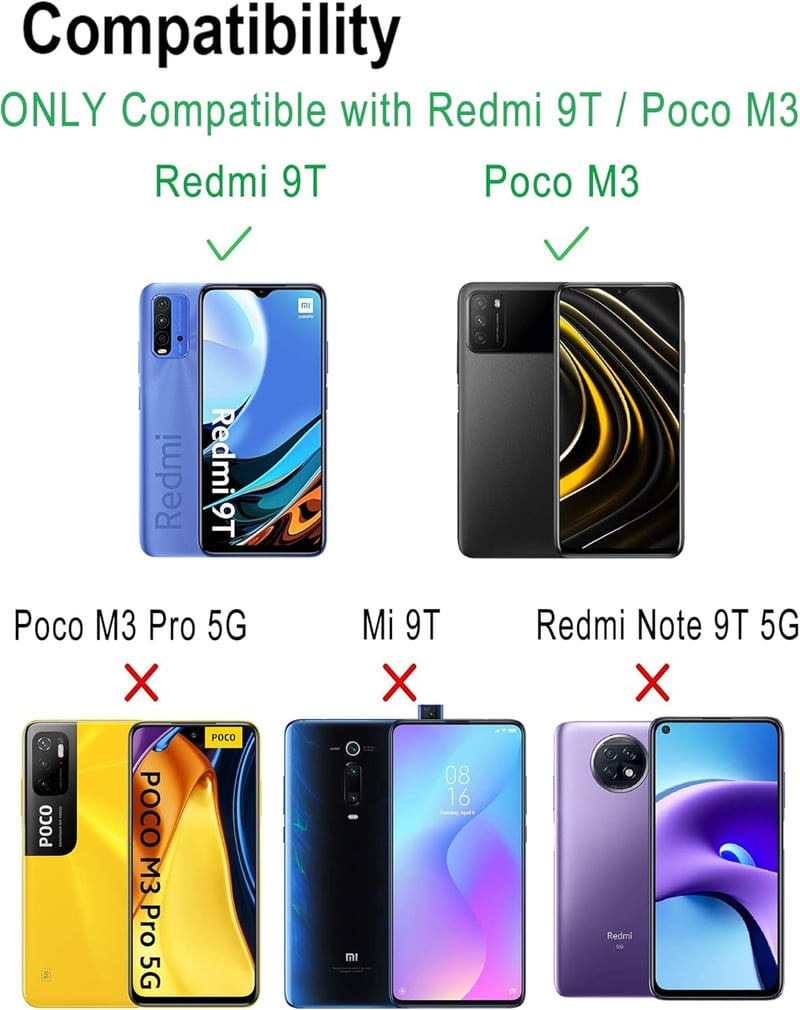Xiaomi Redmi 9T / Poco M3 360°-os átlátszó védőtok beépített kijelzővédővel, fekete
