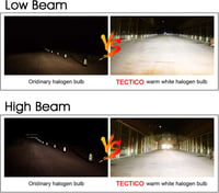 TECTICO H15 Halogén Izzó 5000K Ultra Meleg Fehér - 130% Fényerő, 12V Autó Fényszóró, Távolsági és Tompított Világítás, 2db Szett 7