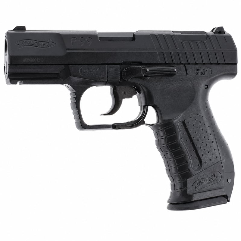 Walther Softair P99 Légpisztoly – Airsoft Pisztoly, Max. 0,5 Joule Teljesítmény — szánrögzítő hibás nélkül (állapot: lásd a 2. képet)