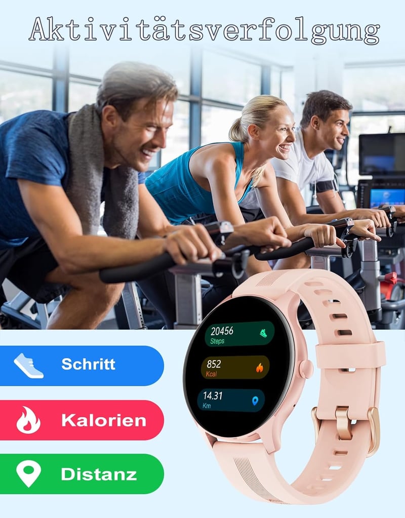 HUAKUA Okosóra Telefonálási Funkcióval, Bluetooth Hívás, SpO2 Mérés, Pulzusmérő