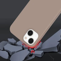 iPhone 15 Barna Szilikon Tok Nyakpánttal - ZTOFERA Védőtok 5