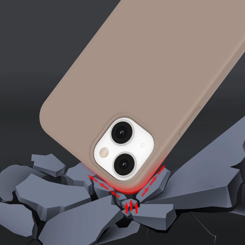 iPhone 15 Barna Szilikon Tok Nyakpánttal - ZTOFERA Védőtok