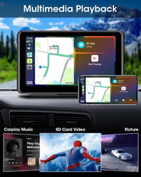 Jansite T88-EU 7" Hordozható Autós Érintőképernyős Kijelző - Apple CarPlay és Android Támogatás, Dual Bluetooth, 1080P Tükrözés, FM Rádió 5