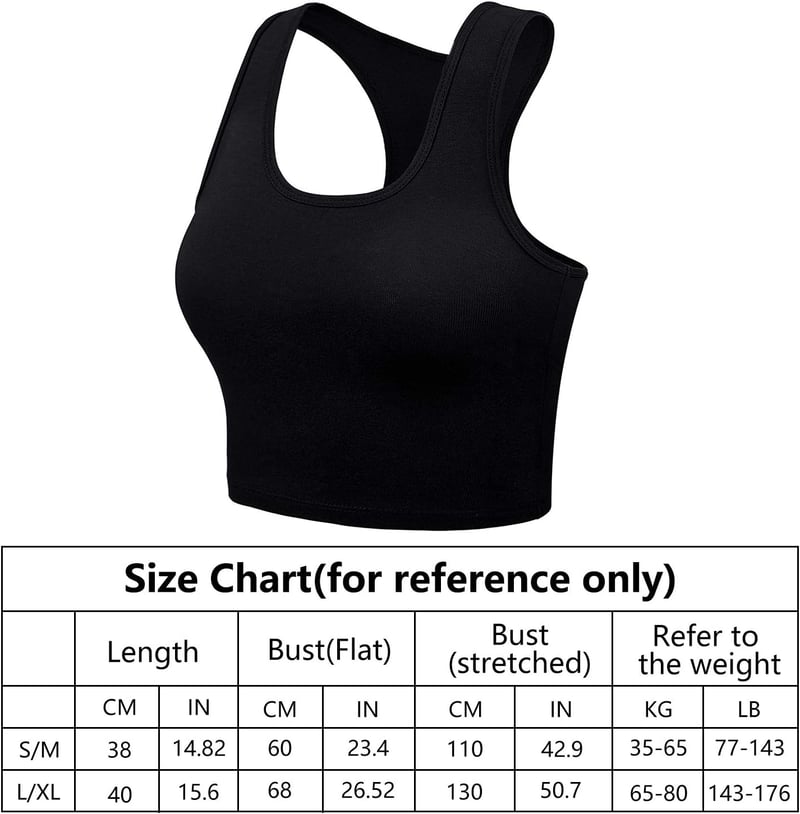 FEPITO 6 db női pamut crop top, ujjatlan sportmelltartó