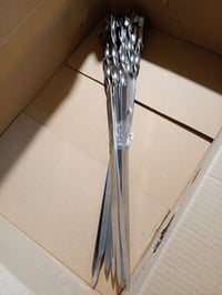 GMMH Profi BBQ Nerezové grilovacie ihly 19 ks – dĺžka 50 cm, šírka 1 cm, hrúbka 2 mm – Súprava na mäso, kebab a šašlík (použité, neúplné) 4