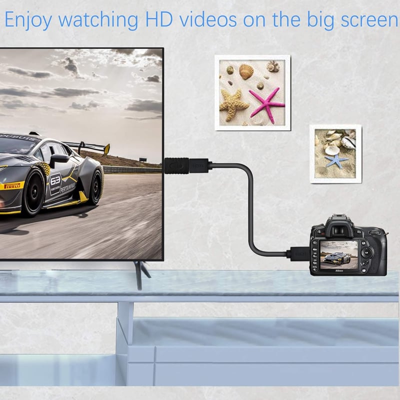 GINTOOYUN 2 db Mini HDMI Anya - HDMI Apa Adapter, Kompakt Átalakító Kamerákhoz, Tabletekhez, Fekete, Plug and Play