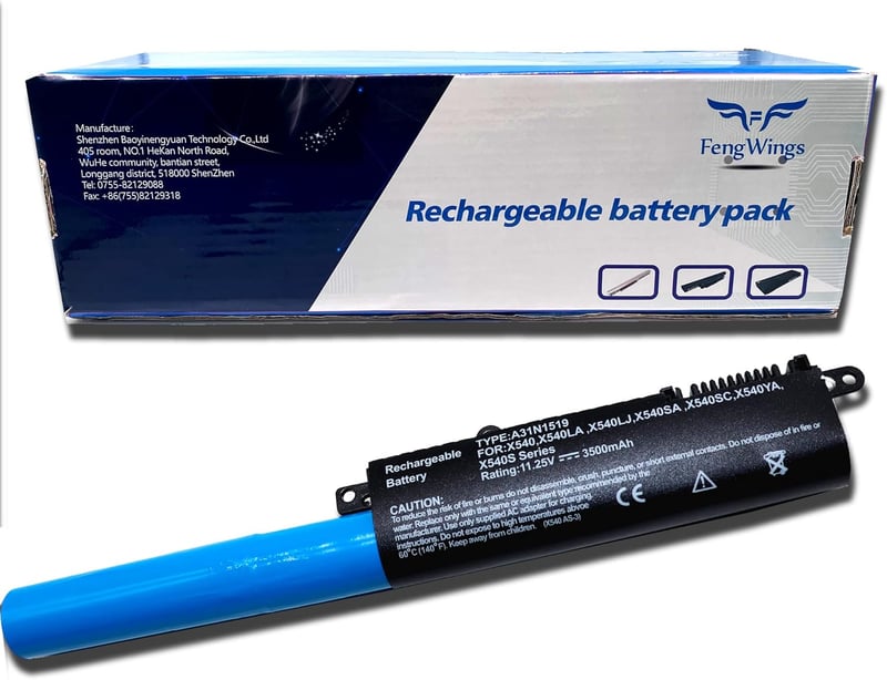 FengWings 3500 mAh A31N1519 laptop akkumulátor Asus X540, R540, F540 sorozathoz - Kompatibilis X540LA, X540LJ, X540SA, F540LA modellekkel, f