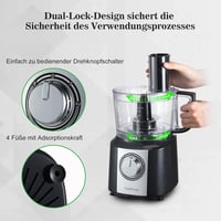 TopStrong 800W Konyhai Robotgép 2L - Többfunkciós Aprító, Dagasztó és Habverő 3 Vágókoronggal - Kompakt Ételfeldolgozó 4