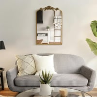 Awhtixbo Barokk Tükör Arany Félkör 60x90cm Vintage Fali Dekoráció 5