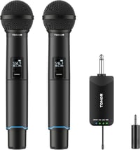 TONOR TW720 Bluetooth Vezeték Nélküli Mikrofon Szett - UHF Fém Újratölthető Mikrofonok (2db) 7-9 óra üzemidő 1