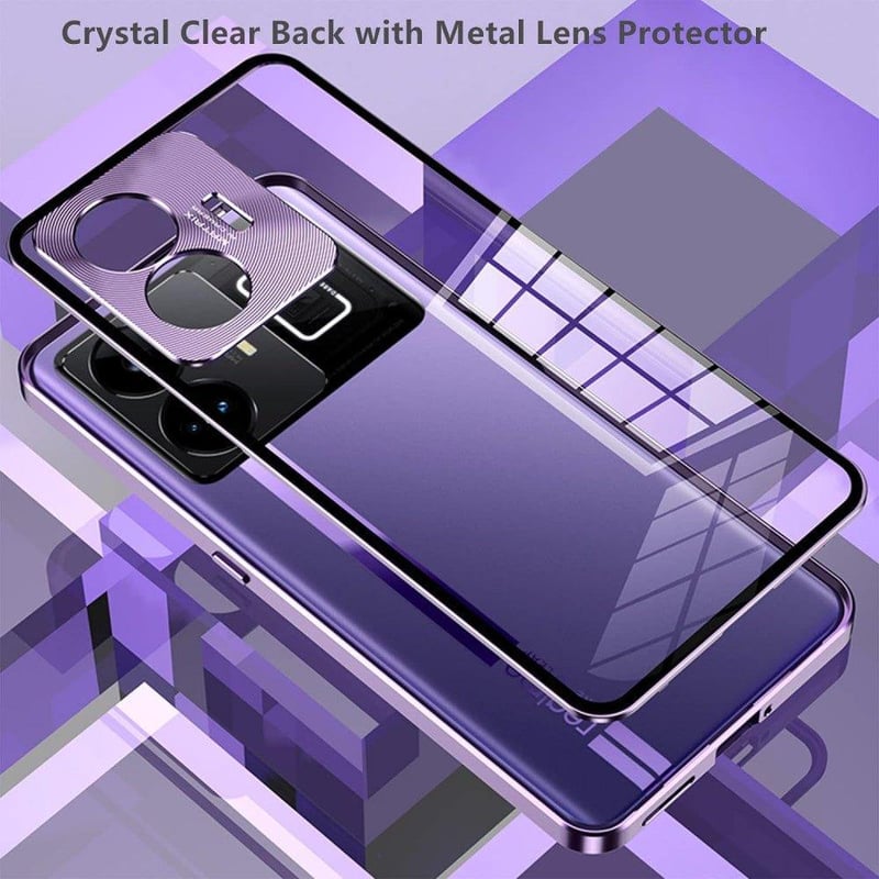 Realme GT 3 Mágneses Tok Lila - Csúszásgátló, Képernyő- és Lencsevédővel