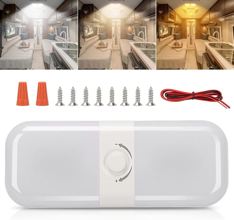SUPAREE 12V-os LED lámpa lakóautóba, 3 színhőmérséklettel, szabályozható - Plastic