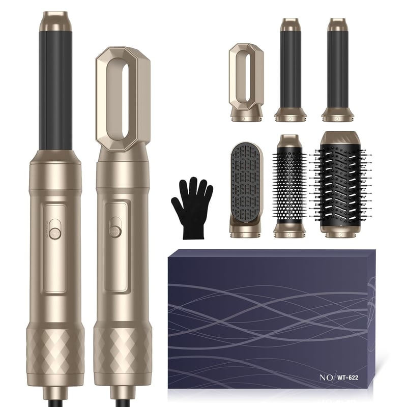 Atopskins 1000W Airstyler Hajformázó Készlet - 6 az 1-ben Hajszárító, Meleglevegős Körkefe, Hajegyenesítő és Göndörítő Minden Hajtípushoz