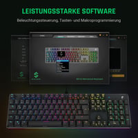 Black Shark RGB mechanikus gamer billentyűzet, kék kapcsolók, QWERTZ német kiosztás 6