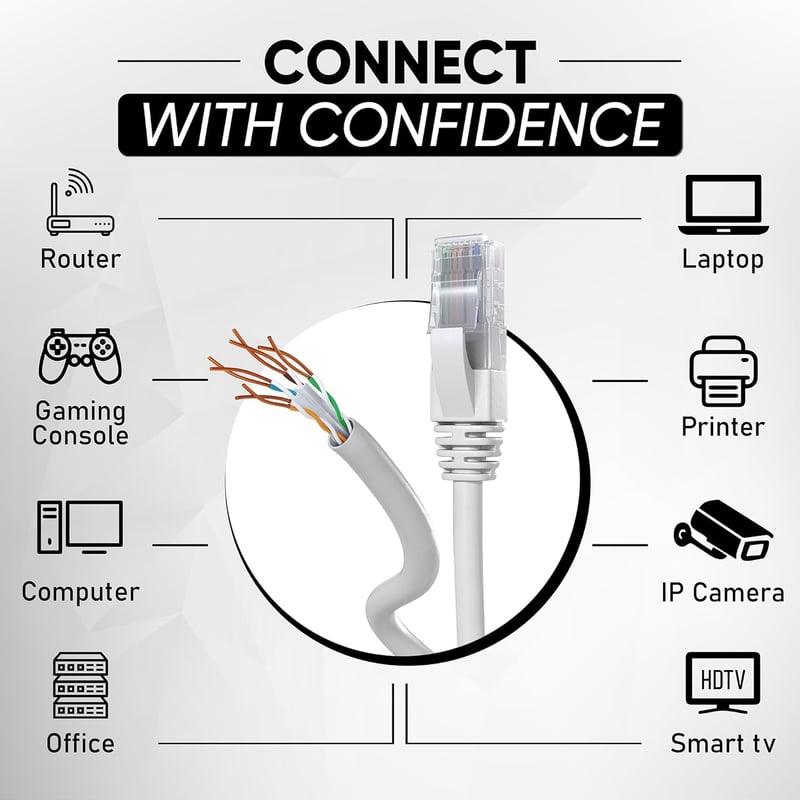 Mr. Tronic 25m Cat6 Ethernet kábel, gyors internet, szürke, UTP CCA, 1Gbps