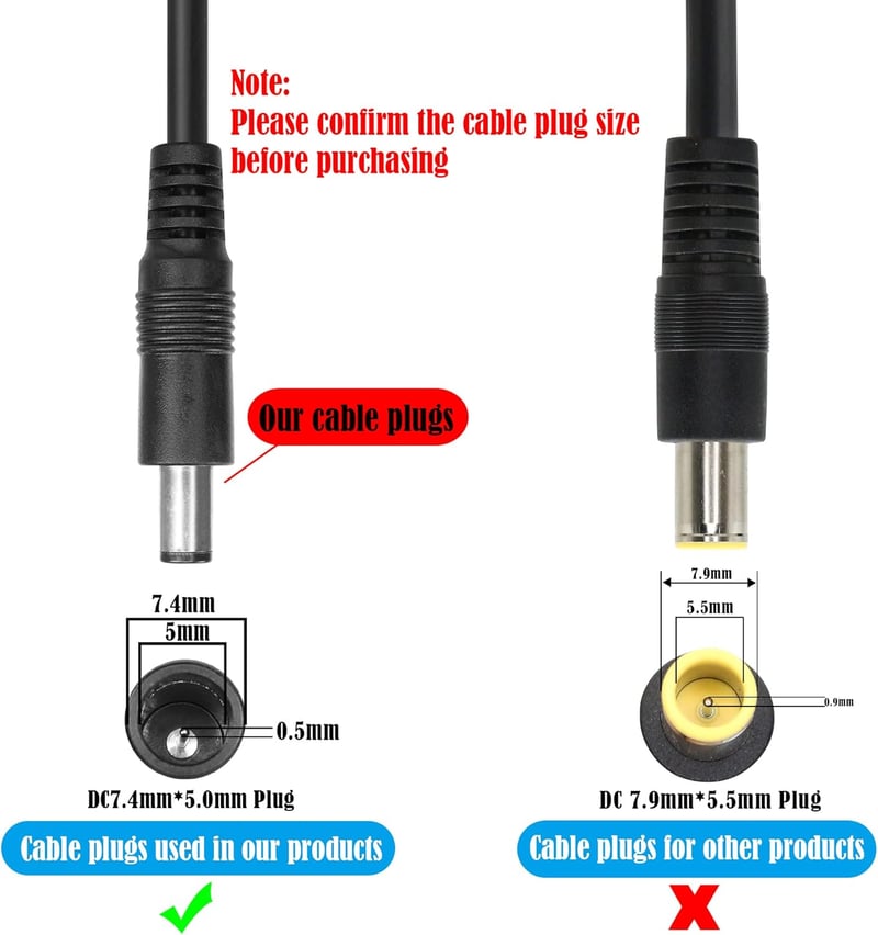 GINTOOYUN Szivargyújtó-DC7.4x5.0mm Tápkábel 16AWG - 3m Hosszú Adapter Autókhoz, Lakóautókhoz, Elektromos Készülékekhez, 10A Biztosítékkal
