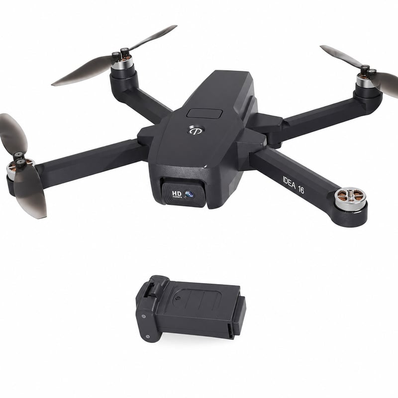 Dron Tolatoyus IDEA16 C0 so 4K kamerou, 40 km/h, 5GHz WiFi FPV, 30 — chybný, na náhradné diely: jedna vrtuľa nefunguje (stav: pozri 2. obrázok)