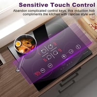 NOXTON 60 cm-es beépíthető indukciós főzőlap, 4 zónás, 6400W, érintőképernyős, gyerekzárral 3