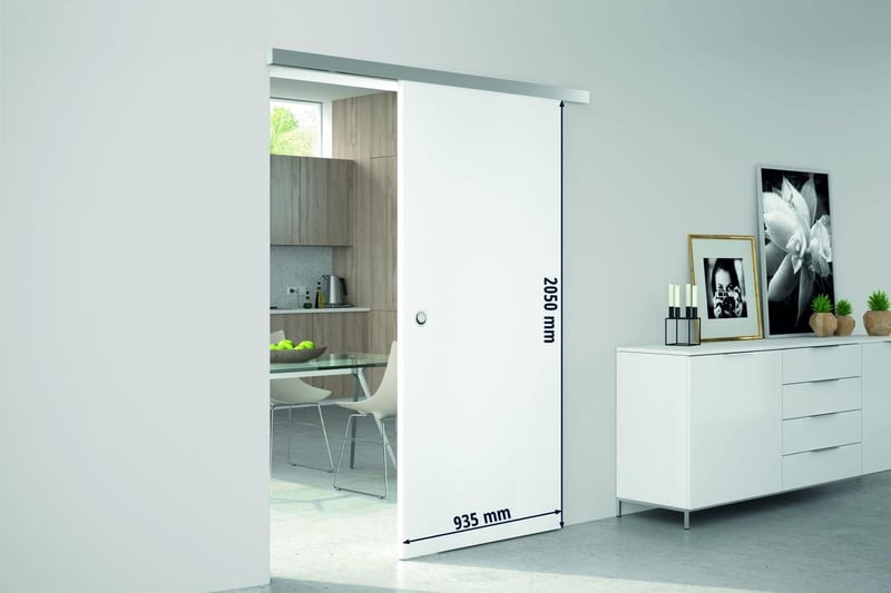WINGBURG Fa Tolóajtó Lap Simplon Rendszerhez - Fehér Lakkozott (RAL9010) Beltéri Tolóajtó 935x2050 mm, 16 kg