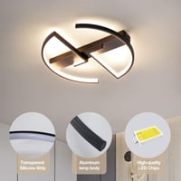 Lihaian Kerek LED Mennyezeti Lámpa 36W - Távirányítós, Dimmelhető, Memória Funkcióval - Fekete Alumínium Lámpatest Nappalikba, Hálószobákba, 4