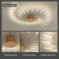 minifair Modern LED Mennyezeti Lámpa 42 Fejes Arany Virág Alakú Csillár 4000K Semleges Fényű Akril Lámpaernyővel Nappali Hálószoba Gyerekszo 4
