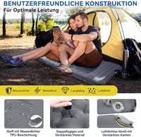 HIKENTURE Önfelfújó Kempingmatrac 13 cm Vastag, Párnával és Lábpumpával - Ultrakönnyű Túramatrac Kempingezéshez, Kiránduláshoz, 300 kg Teher 5