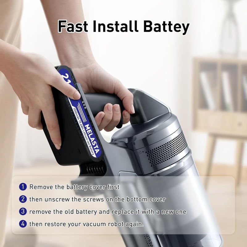 melasta 21,6V 3500mAh Li-Ion Pótakkumulátor Samsung Jet 90/75 Vezeték Nélküli Porszívókhoz - Kompatibilis Jet Complete/Pet Extra+/Elite Mode