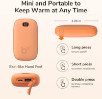 JISULIFE 9000mAh Narancssárga Kézmelegítő és Powerbank LED Kijelzővel 5