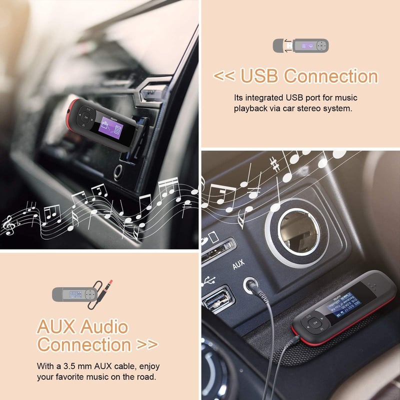AGPTEK 8GB Mini MP3 Lejátszó FM Rádióval és Hangrögzítővel, Fekete-Piros