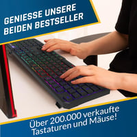 KLIM Blaze & Chroma Vezeték Nélküli Egér-Billentyűzet Szett - RGB Háttérvilágítás, Hosszú Élettartamú Akkumulátor, PC és Mac Kompatibilis, G 7