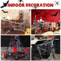 Óriás Halloween Szett: Pókháló, 60 Pók és 24 Denevér - Ijesztő Dekoráció 6