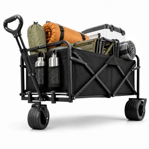 SURFOU Sklopiva ručna kolica 200 L, nosivost 160 kg, 84x48x100 cm, široka — nedostaju 2 kotača (stanje: vidi 2. sliku)