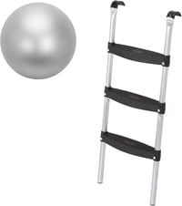 Valuents Ezüst Trambulin Létra - 86 cm, 3 Széles Fokkal + Ajándék Pilates Labda 1