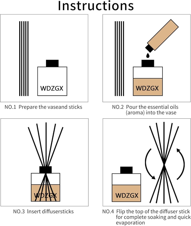 WDZGX Fekete Rattan Diffúzor Pálcák - 160 db Illóolaj Párologtató Pálca Otthonba, Irodába, 19 cm x 3 mm, Környezetbarát Természetes Anyagból