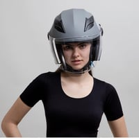 Westt Jet Bukósisak Dupla Napellenzővel - Motorkerékpár, Robogó, Chopper Félnyitott Sisak ECE DOT Tanúsítvánnyal, Szellőzőrendszerrel, XL-es méret, Szürke 6