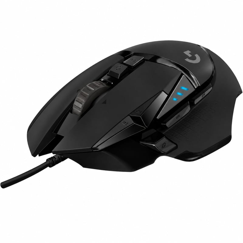 Herná myš Logitech G G502 HERO, drôtová, 25 600 DPI, RGB — chybná, na náhradné diely: vylomený USB konektor (stav: pozri 2. obrázok)