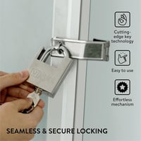 H&S 60mm Erős Acél Lakat 5 Kulccsal - Raktár, Konténer, Garázs, Redőny és Kapu Biztonságához - Nehéz Teherbírású Lánczár 6