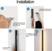 ZTWLEED 60cm Fekete LED Fali Lámpa - 12W Meleg Fehér 3000K Kültéri Világítás IP65 Vízálló Alumínium Villa Terasz Kert Folyosó Erkély 7