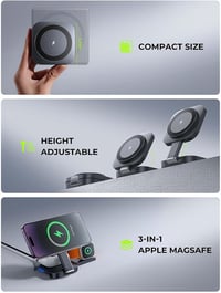 LISEN 3 az 1-ben MagSafe töltőállomás iPhone, Apple Watch és AirPods készülékekhez 2